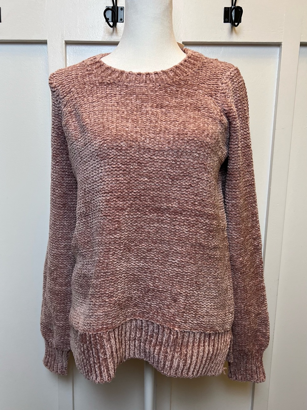 NWT LOFT Women's XS Blush Pink Cowl Neck Chunky Knit Sweater Soft Cozy Pullover